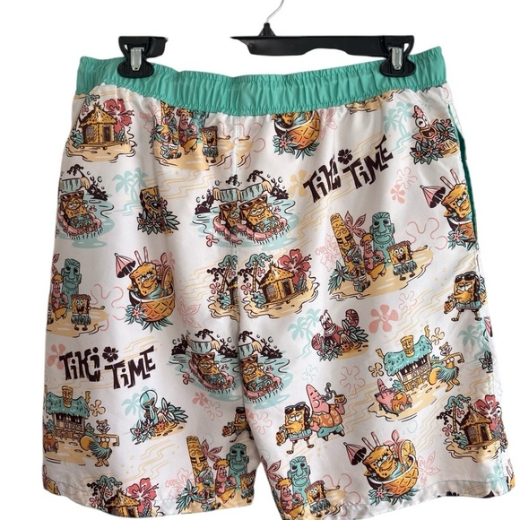 Sponge Bob Square Pants Swim Suit Trunks Shorts XL Big Kahjna Tiki Time Bar NEW! - Picture 2 of 15